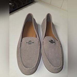 Coach Mary Lock Up Suede Gray Loafers